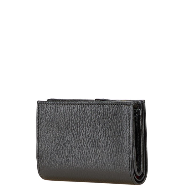 グッチ 日本限定 ダブルG 二つ折り財布 772738 ブラック レザー レディース GUCCI 【中古】