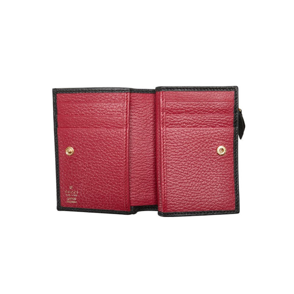 グッチ 日本限定 ダブルG 二つ折り財布 772738 ブラック レザー レディース GUCCI 【中古】