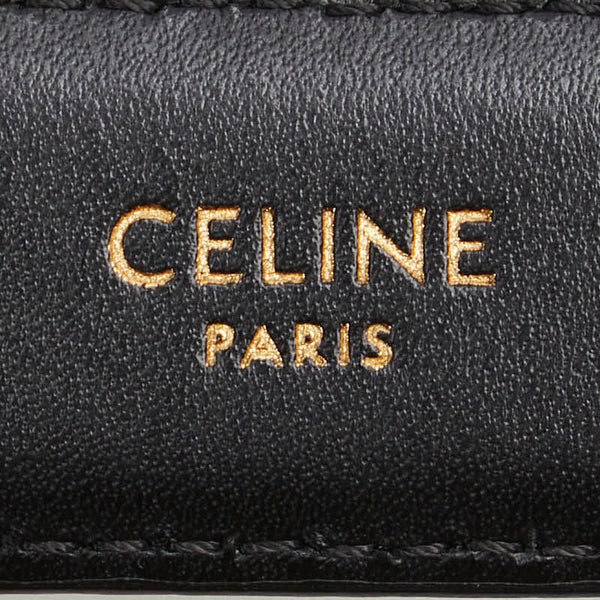 セリーヌ トリオンフ ベルト サイズ：80 ブラック ゴールド レザー メンズ CELINE 【中古】