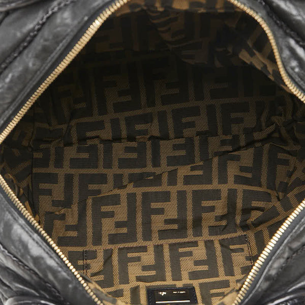 フェンディ ズッカ ミニスパイバッグ ハンドバッグ 8BL078 ブラック レザー レディース FENDI 【中古】