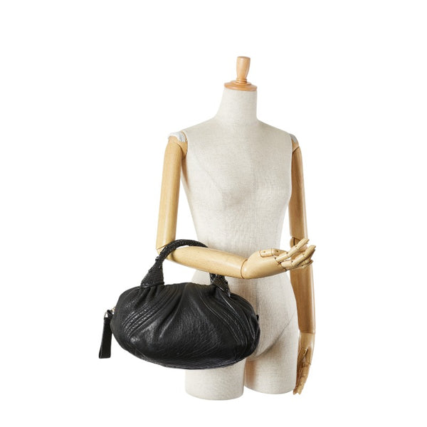 フェンディ ズッカ ミニスパイバッグ ハンドバッグ 8BL078 ブラック レザー レディース FENDI 【中古】