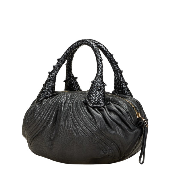 フェンディ ズッカ ミニスパイバッグ ハンドバッグ 8BL078 ブラック レザー レディース FENDI 【中古】
