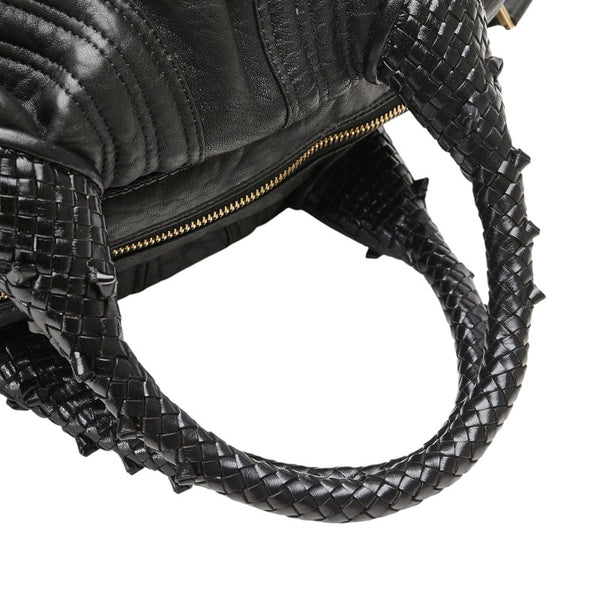 フェンディ ズッカ ミニスパイバッグ ハンドバッグ 8BL078 ブラック レザー レディース FENDI 【中古】