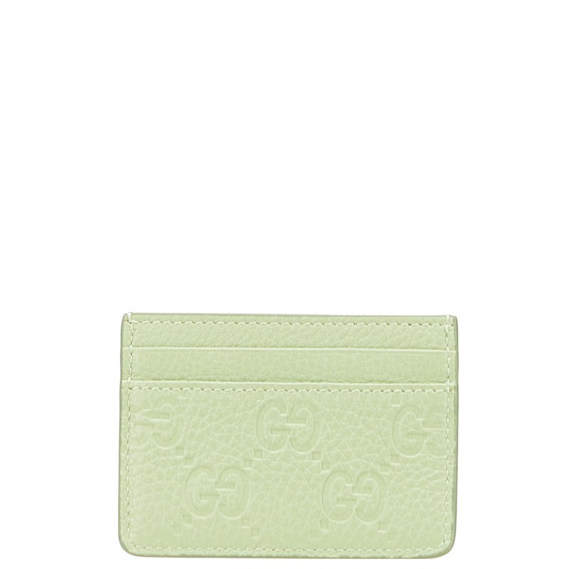 グッチ GGエンブレム パスケース カードケース 815883 ペールグリーン グレインレザー レディース GUCCI 【中古】