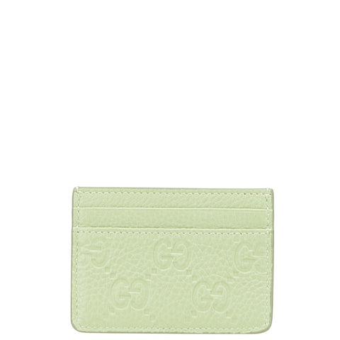グッチ GGエンブレム パスケース カードケース 815883 ペールグリーン グレインレザー レディース GUCCI 【中古】