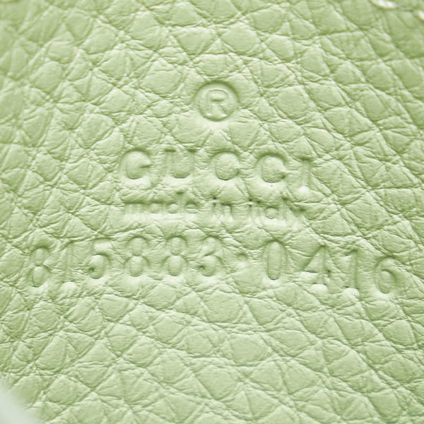 グッチ GGエンブレム パスケース カードケース 815883 ペールグリーン グレインレザー レディース GUCCI 【中古】
