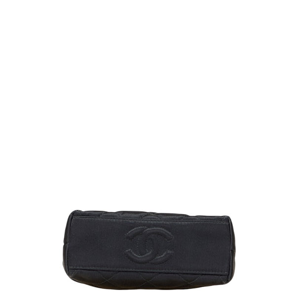 シャネル マトラッセ ココマーク 斜め掛け チェーン ショルダーバッグ ブラック サテン レディース CHANEL 【中古】