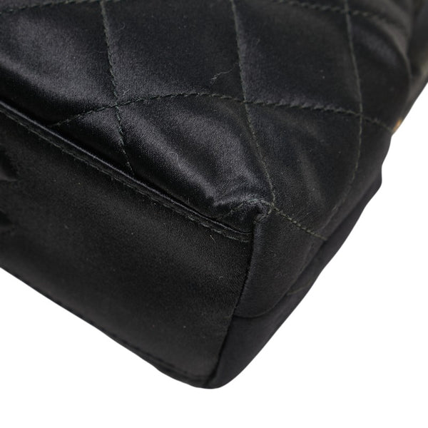 シャネル マトラッセ ココマーク 斜め掛け チェーン ショルダーバッグ ブラック サテン レディース CHANEL 【中古】