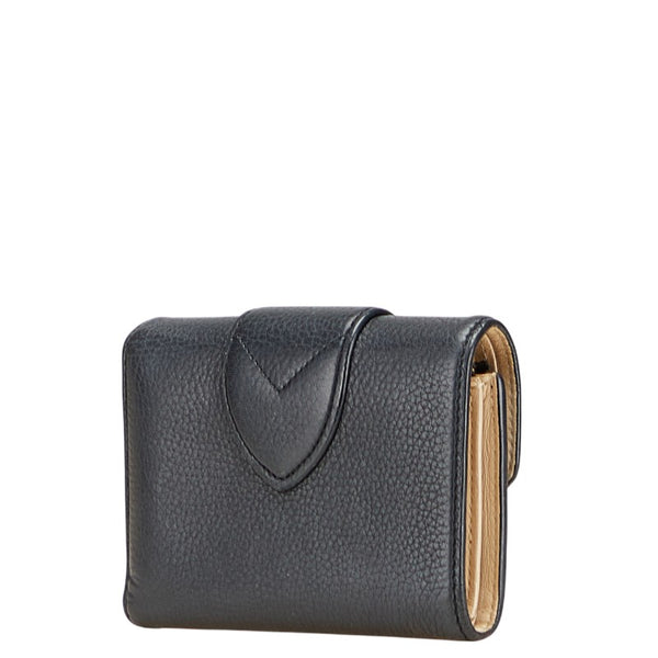 ルイ ヴィトン ポルトフォイユ ポンヌフ コンパクト 三つ折り財布 M80300 ノワール ブラック レザー レディース LOUIS VUITTON 【中古】