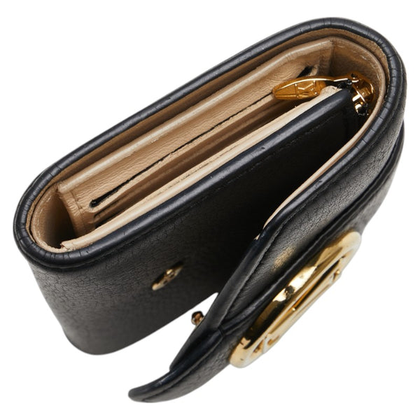 ルイ ヴィトン ポルトフォイユ ポンヌフ コンパクト 三つ折り財布 M80300 ノワール ブラック レザー レディース LOUIS VUITTON 【中古】
