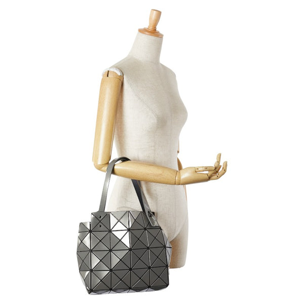 イッセイミヤケ バオバオ ハンドバッグ トートバッグ グレー ブラック PVC レディース ISSEY MIYAKE 【中古】
