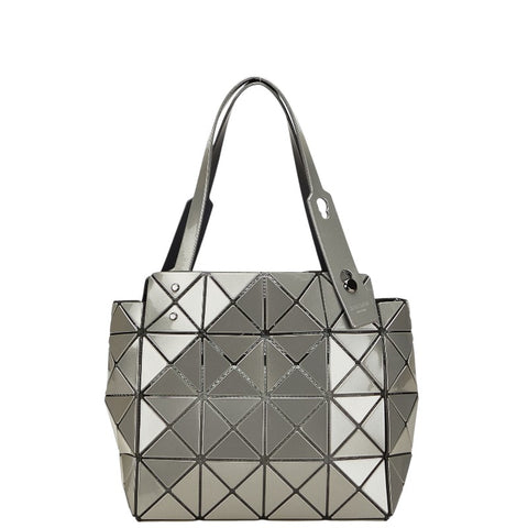 イッセイミヤケ バオバオ ハンドバッグ トートバッグ グレー ブラック PVC レディース ISSEY MIYAKE 【中古】