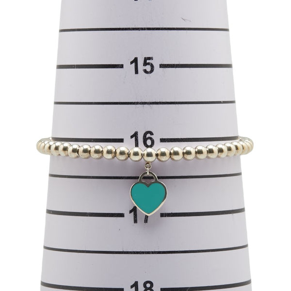 ティファニー ハートタグ ビーズ ブレスレット SV925 シルバー レディース TIFFANY&Co. 【中古】