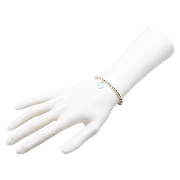 ティファニー ハートタグ ビーズ ブレスレット SV925 シルバー レディース TIFFANY&Co. 【中古】
