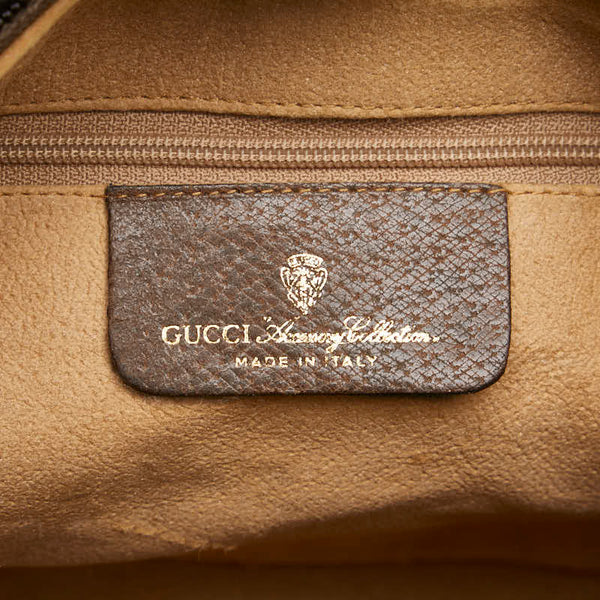 グッチ GGスプリーム シェリーライン 斜め掛け ショルダーバッグ ベージュ ブラウン PVC レザー レディース GUCCI 【中古】