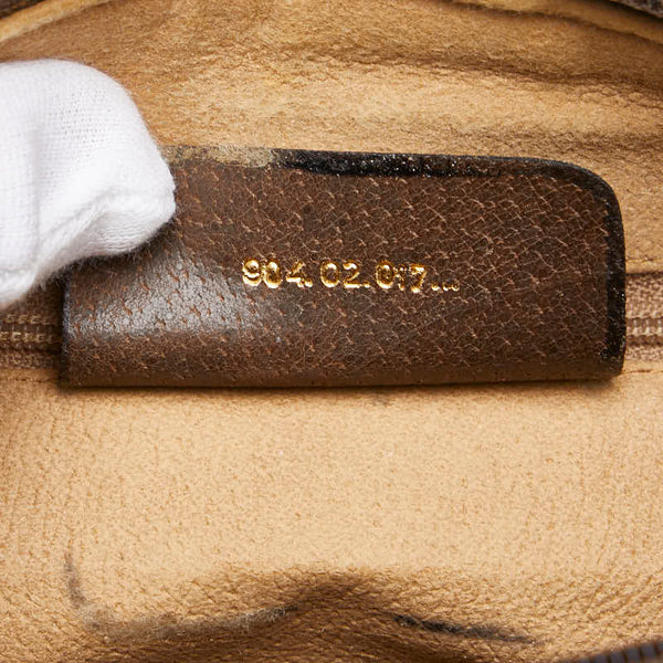 グッチ GGスプリーム シェリーライン 斜め掛け ショルダーバッグ ベージュ ブラウン PVC レザー レディース GUCCI 【中古】