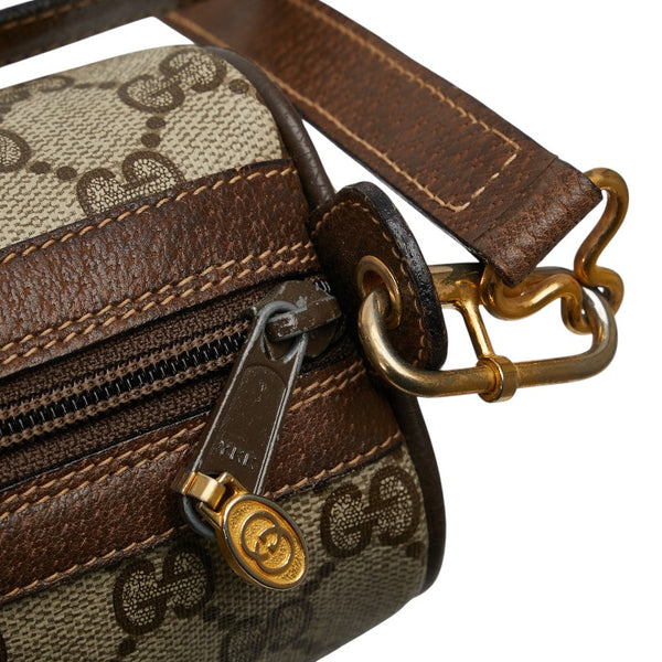 グッチ GGスプリーム シェリーライン 斜め掛け ショルダーバッグ ベージュ ブラウン PVC レザー レディース GUCCI 【中古】