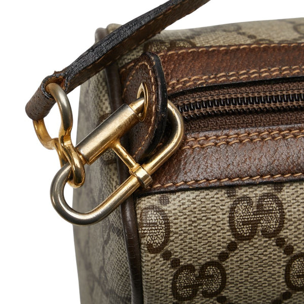 グッチ GGスプリーム シェリーライン 斜め掛け ショルダーバッグ ベージュ ブラウン PVC レザー レディース GUCCI 【中古】