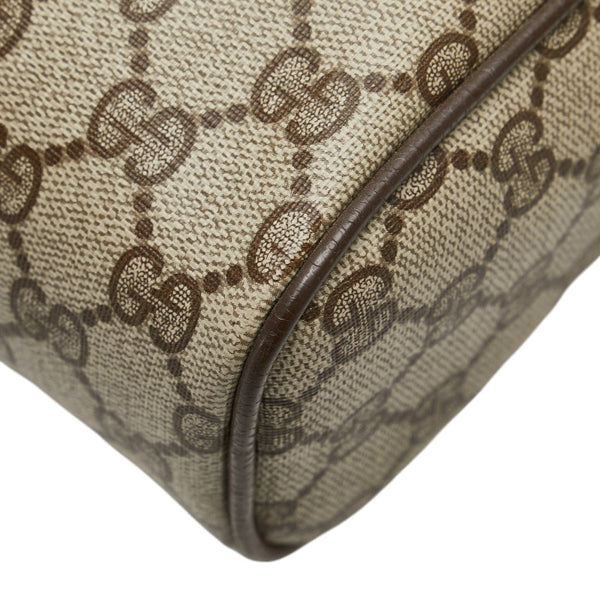 グッチ GGスプリーム シェリーライン 斜め掛け ショルダーバッグ ベージュ ブラウン PVC レザー レディース GUCCI 【中古】