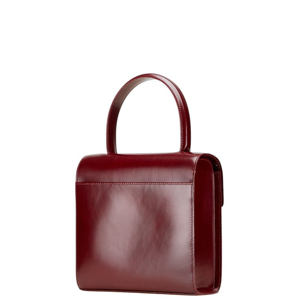 カルティエ パンテール レオパード ハンドバッグ ショルダーバッグ 2WAY ワインレッド レザー レディース CARTIER 【中古】
