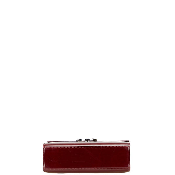 カルティエ パンテール レオパード ハンドバッグ ショルダーバッグ 2WAY ワインレッド レザー レディース CARTIER 【中古】