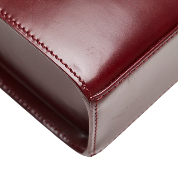 カルティエ パンテール レオパード ハンドバッグ ショルダーバッグ 2WAY ワインレッド レザー レディース CARTIER 【中古】