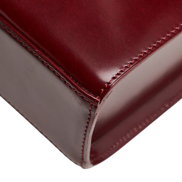 カルティエ パンテール レオパード ハンドバッグ ショルダーバッグ 2WAY ワインレッド レザー レディース CARTIER 【中古】