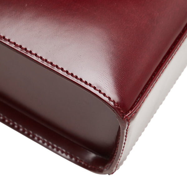 カルティエ パンテール レオパード ハンドバッグ ショルダーバッグ 2WAY ワインレッド レザー レディース CARTIER 【中古】