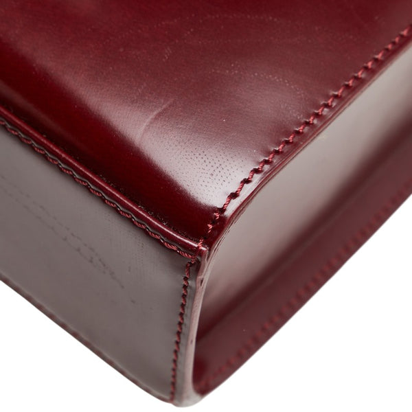 カルティエ パンテール レオパード ハンドバッグ ショルダーバッグ 2WAY ワインレッド レザー レディース CARTIER 【中古】