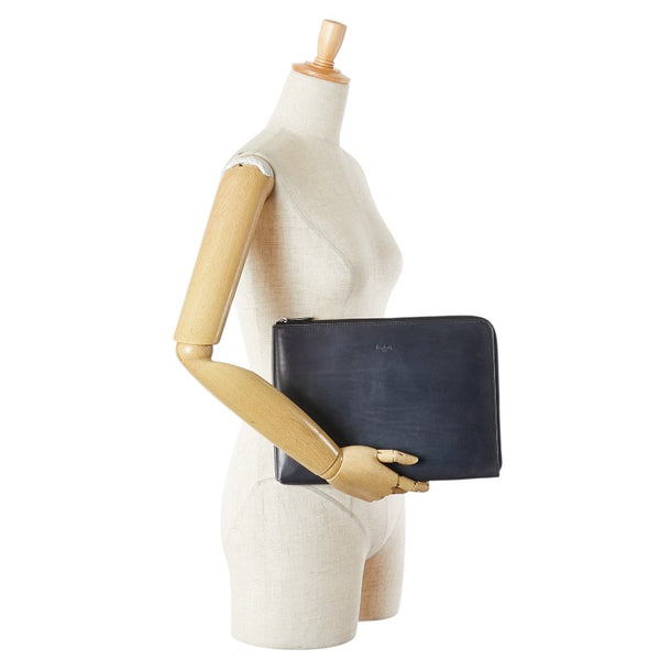 ベルルッティ ニノGM クラッチバッグ セカンドバッグ ネイビー レザー メンズ Berluti 【中古】