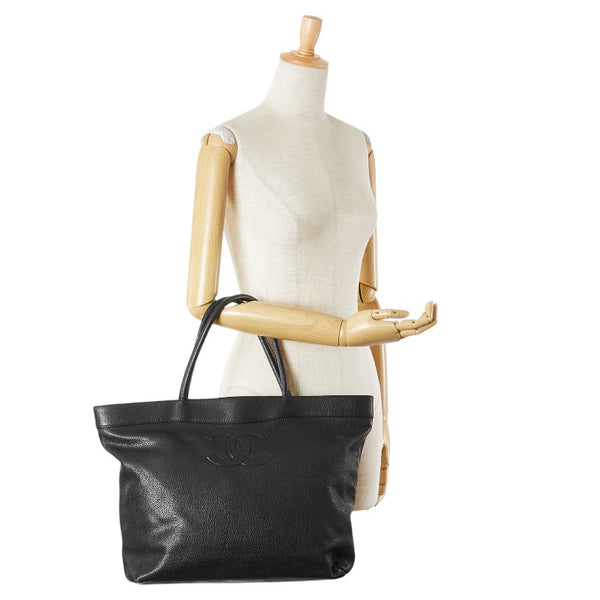 シャネル ココマーク トートバッグ ショルダーバッグ ブラック キャビアスキン レディース CHANEL 【中古】