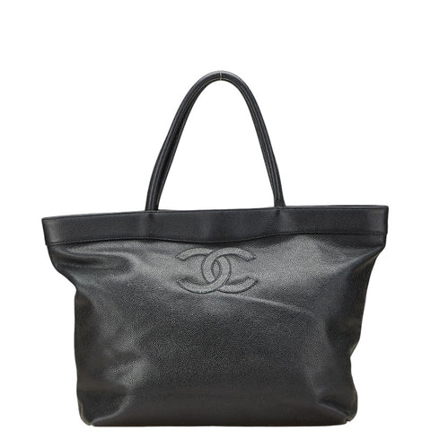 シャネル ココマーク トートバッグ ショルダーバッグ ブラック キャビアスキン レディース CHANEL 【中古】