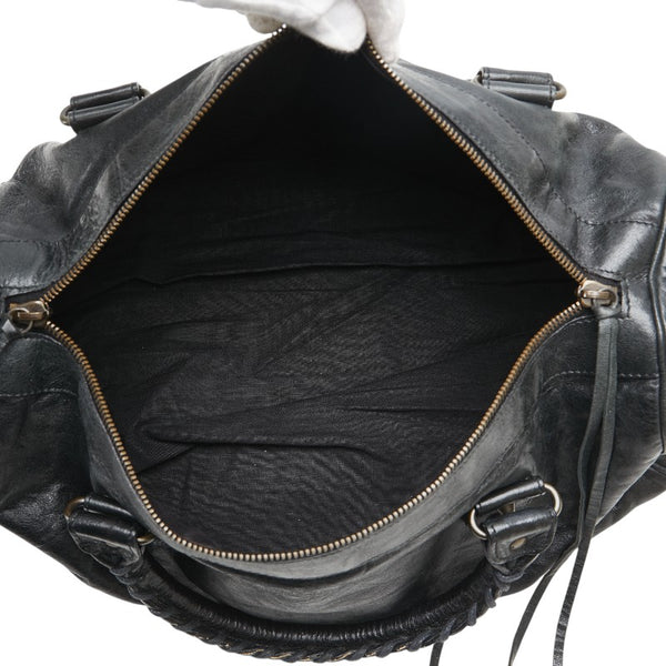 バレンシアガ ザ ツィギー ハンドバッグ ワンショルダーバッグ 2WAY 128523 ブラック レザー メンズ BALENCIAGA 【中古】