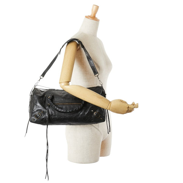 バレンシアガ ザ ツィギー ハンドバッグ ワンショルダーバッグ 2WAY 128523 ブラック レザー メンズ BALENCIAGA 【中古】