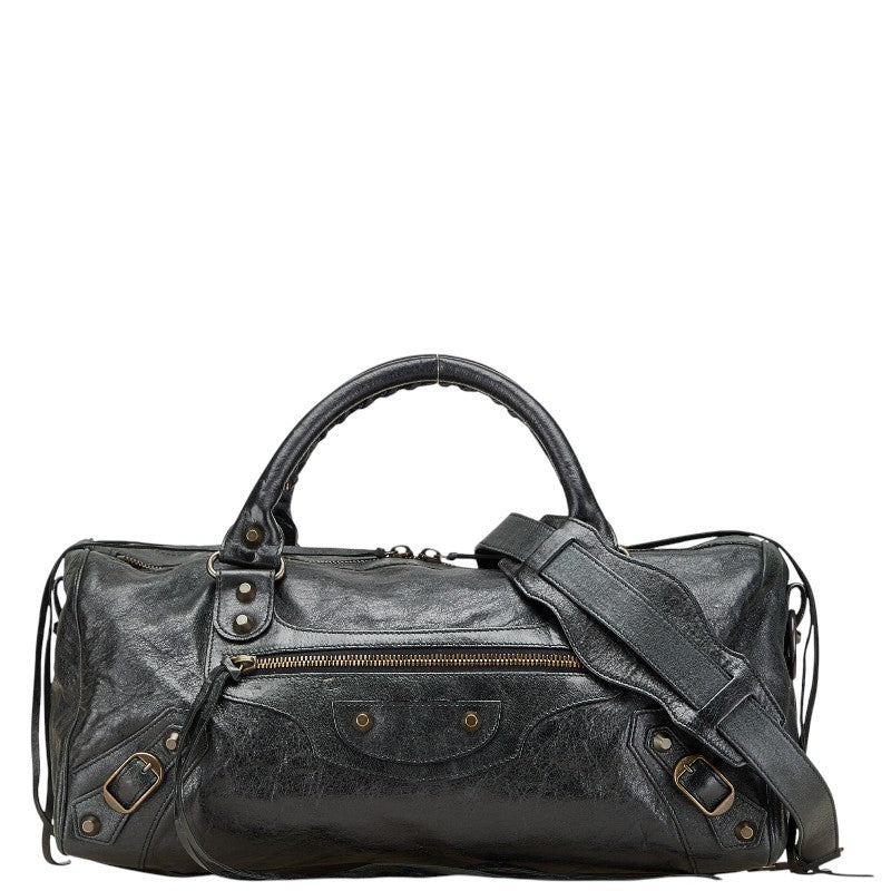 バレンシアガ ザ ツィギー ハンドバッグ ワンショルダーバッグ 2WAY 128523 ブラック レザー メンズ BALENCIAGA 【中古】