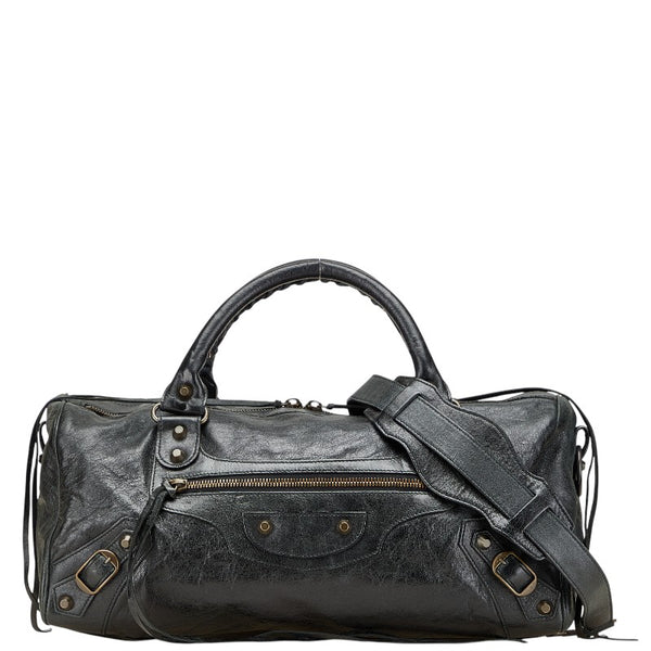 バレンシアガ ザ ツィギー ハンドバッグ ワンショルダーバッグ 2WAY 128523 ブラック レザー メンズ BALENCIAGA 【中古】
