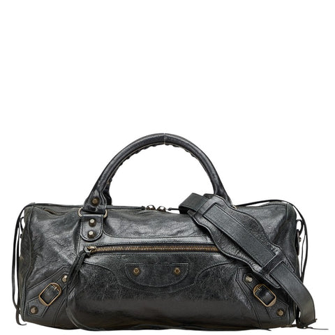 バレンシアガ ザ ツィギー ハンドバッグ ワンショルダーバッグ 2WAY 128523 ブラック レザー メンズ BALENCIAGA 【中古】