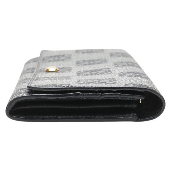 ロエベ リピートアナグラム 長財布 グレー ブラック PVC レザー レディース LOEWE 【中古】
