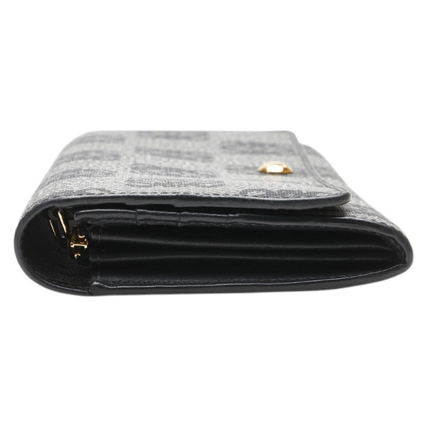 ロエベ リピートアナグラム 長財布 グレー ブラック PVC レザー レディース LOEWE 【中古】