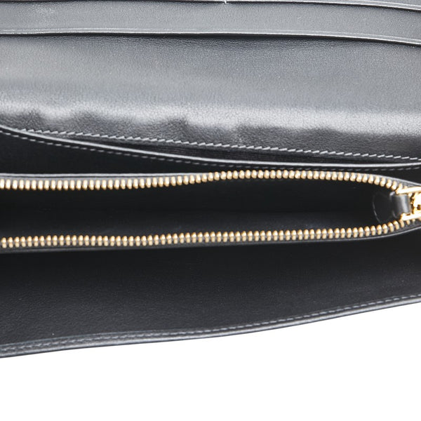 ロエベ リピートアナグラム 長財布 グレー ブラック PVC レザー レディース LOEWE 【中古】