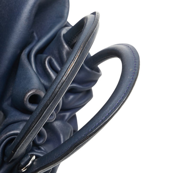 ロエベ バウンス ハンドバッグ ショルダーバッグ 2WAY ネイビー レザー レディース LOEWE 【中古】