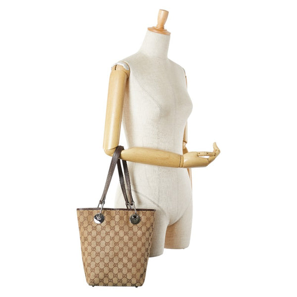 グッチ GGキャンバス ハンドバッグ ミニトートバッグ 120840 ベージュ ブラウン キャンバス レディース GUCCI 【中古】