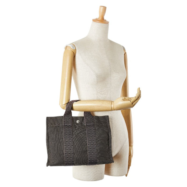 エルメス エールライン トートPM  ハンドバッグ グレー キャンバス レディース HERMES 【中古】