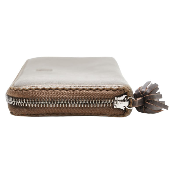 ロエベ アナグラム ラウンドファスナー 長財布 ブラウン レザー レディース LOEWE 【中古】