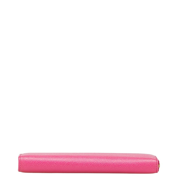 ブルガリ L字ファスナー 長財布 ピンク レザー レディース BVLGARI 【中古】
