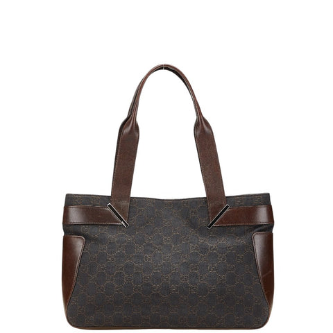 グッチ GGキャンバス ハンドバッグ トートバッグ 73986 ブラウン キャンバス レザー レディース GUCCI 【中古】