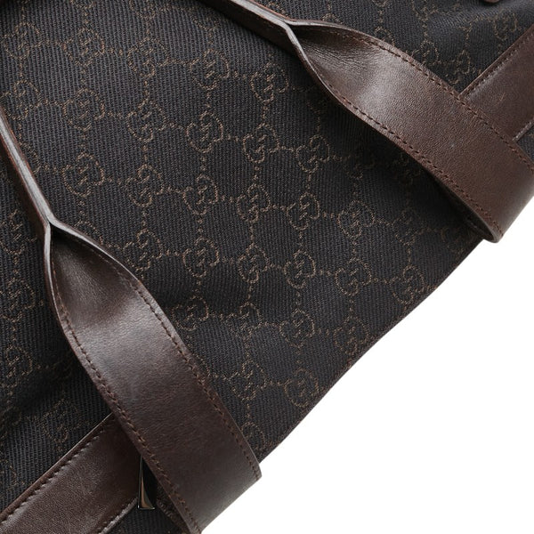 グッチ GGキャンバス ハンドバッグ トートバッグ 73986 ブラウン キャンバス レザー レディース GUCCI 【中古】