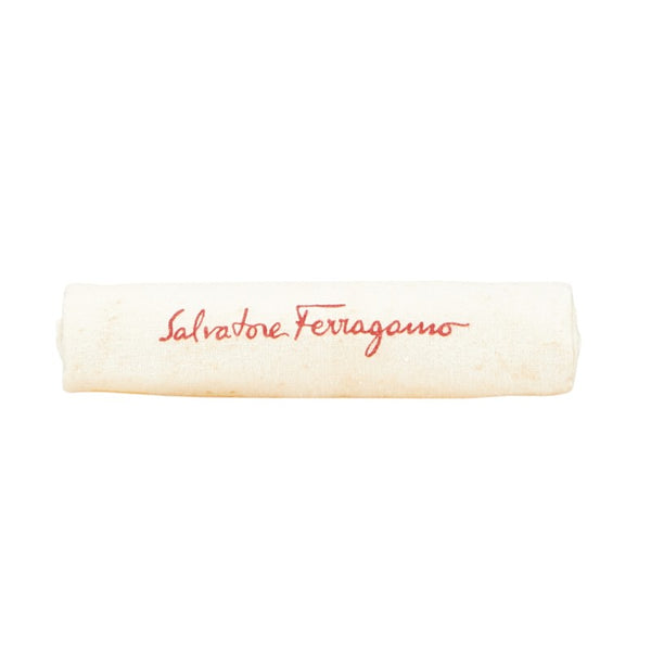 サルヴァトーレフェラガモ ヴァラリボン 斜め掛け ショルダーバッグ L21-5678 ブラウン サテン レディース Salvatore Ferragamo 【中古】
