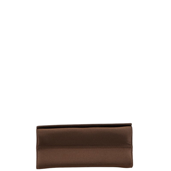 サルヴァトーレフェラガモ ヴァラリボン 斜め掛け ショルダーバッグ L21-5678 ブラウン サテン レディース Salvatore Ferragamo 【中古】