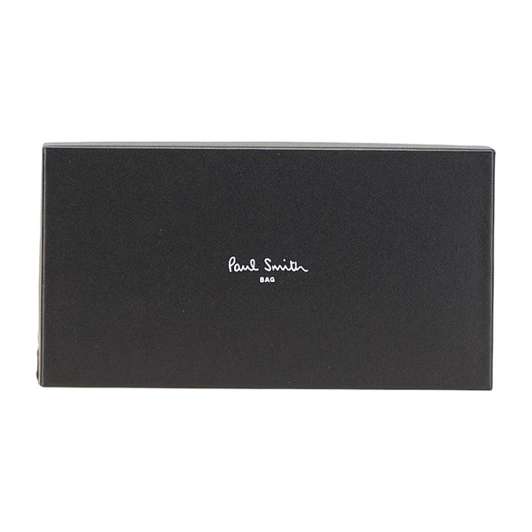 ポール スミス ブライトストライププラー ラウンドファスナー 長財布 BPS917 ブラック レザー メンズ Paul Smith 【中古】
